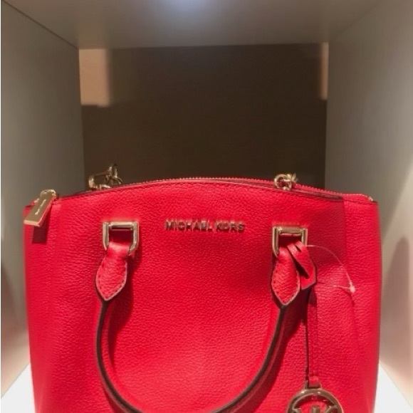 Michael Kors Red Satchel with Gold Hardware